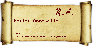 Matity Annabella névjegykártya